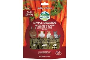 OXBOW Simple Rewards bakat godis med morot, dill och hö för kaniner, marsvin, chinchilla och små husdjur, 85 g (1 styck)
