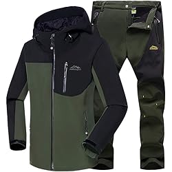 JIANYE Giacca Softshell Uomo Pantaloni Softshell Set Inverno Outdoor Traspiranti Giacca Trekking Pantaloni Trekking