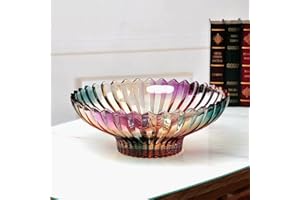 MAGICPRO 12.5 inch Diameter Crystal Glass Colorful Fruit Bowl kitchen decor accessories