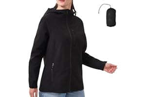 PYALT Regenjacke Damen 10000MM Wasserdicht Outdoorjacke Atmungsaktiv Übergangsjacke Leichte Jacke mit Kapuze Windbreaker zum Wandern Reisen Treking Fahrrad