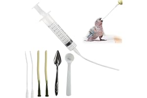 RIASEVI Lot de 6 tubes d'alimentation pour bébé - Seringue de 10 ml - Cuillères - Outil d'alimentation à la main pour oiseaux et perroquets - Facile à nettoyer