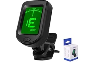 RUAMNY Guitar Tuners Clip On, Guitar Tuner Acoustic, Digital Guitar Tuner with LCD Display for Electronic Guitar, Bass, Violin and Other Stringed Instruments