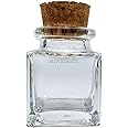 GIFTBASH Mini Square Storage Cork Lid Glass Bottle, Pack of 4 Pcs, 30 ml Each, Transparent | CORK LID | Storage Jar | Kitchen Organizer | Modular | Multipurpose Jar