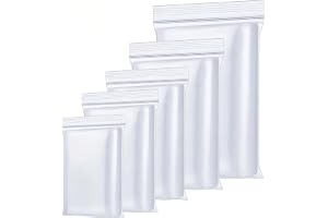 OTraki 500 x lufttäta förseglingspåsar, 5 storlekar genomskinlig rivsäker plastpåse plastpåse med dragkedja, återanvändbara zip-påsar