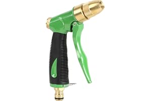 STYDDI All Metal Hose Pipe Spray Gun, Heavy Duty Garden Hose Spray Gun with Brass Tip, High Pressure Garden Hose Nozzles with Adjustable Spray Patterns, for Lawn Watering, Car Washing & Pet Showering