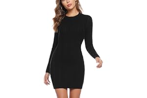 N/B Vestito Maglioni Donna Maglioni Lunghi Girocollo Vestiti in Maglia Dolcevita Vestito a Maglieria Casual Eleganti Autunno Inverno