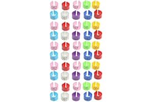 perfk 50 Stück mehrfarbige Aluminium Taube Huhn Bein Ringe, Taube Identifikation Bands, Vogel Papageien Bein Tags für Geflügel Beine zu identifizieren