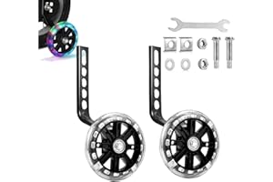 AILELAN Stabilisers for Childs Bike, 2 Pack Flash Training Wheels for Kids Bike Stabilisers for Kids Bike 12 14 16 18 20 Inch Single Speed Bike, Kids Stabilisers for Bikes, Kids Bicycle Stabilisers, Black
