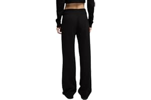 TERRANOVA Pantaloni Tuta Donna Wide Leg in Felpa Pesante, Tinta Unita, Elastico in Vita e Tasche Laterali