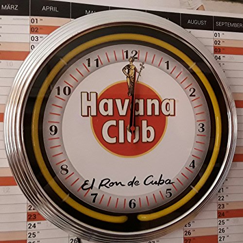 NEONUHR HAVANA CLUB NEON BELEUCHTUNG ROT BAR RESTAURANT KNEIPEN REKLAME + STIL - 8