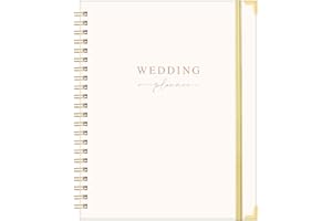 KAMAKING Wedding Planner - Wedding Planner Book and Organizer for the Bride with 5 Tabbed Sections, 9" x 11.9", Hardcover with Metal Corner + 5 Inner Pockets + Sticker + Elastic Closure Band - Beige