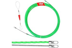 JESDAVAN Sonda Elettricista Professionale, Sonda 15m, Molla per Elettricista Professionale, 45mm Molla Elettricista, Pilota Passacavi Elettrico, Sonda Tiracavi Ideale Per la Posa di Canaline