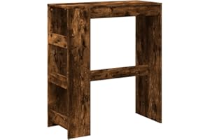 ‎VIDAXL vidaXL Bartisch, Stehtisch mit Regal, Tresentisch für Küche Wohnzimmer Esszimmer, Küchentisch Loungetisch Bistrotisch, Räuchereiche Holzwerkstoff