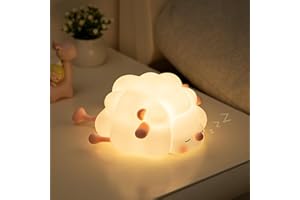 Romicta Lámpara Quitamiedos Cordero de Silicona – Luz Nocturna Bebé Recargable USB, 3 Niveles de Luz, para Dormitorio Niños, Regalo Cumpleaños y Navidad