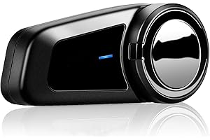 QSPORTPEAK Intercomunicador para auriculares con casco Bluetooth para moto,M2 Interfono inalámbrico para moto full duplex para 6 pasajeros / Alcance 1000m , conéctese con cualquier auricular Bluetooth(1 Pieza)