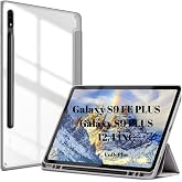 Samsung Galaxy Tab S9 FE Plus/S10 Plus/S9 Plus ile uyumlu Kılıf Grafiti Şeffaf Kalem B&ouml;lmeli X610-16-810-18 X820 Gri