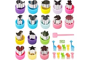 通用 Keepaty 16 sztuk foremki w kształcie owoców zestaw do wycinania warzyw mini zwierzę foremki do ciastek owocowych znaczki forma 10 szt. urocze zwierzęta kreskówka jedzenie kostki i widelce