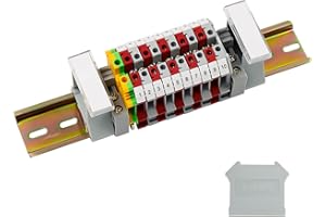 Din Rail Connectors, Her Kindness DIN Rail Terminal Block Kit, UK-5N Universal Terminal Block Kit for DIY, Suitable for Garage Renovation, DIY, Automation Projects