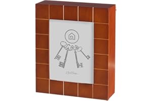 D'CASA Caja llaves moderno marrón madera entrada Bretaña