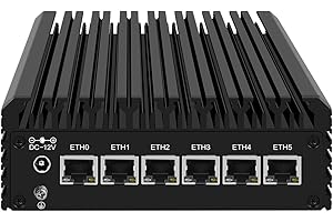 Micro Firewall Appliance, Mini PC, pFsense Plus, Mikrotik, OPNsense, VPN, Router PC, Intel J6413, HUNSN RJ09, AES-NI, 6 x Intel 2.5GbE I226-V LAN, Console, HDMI, DP, SIM Slot, 4G RAM, 32G SSD