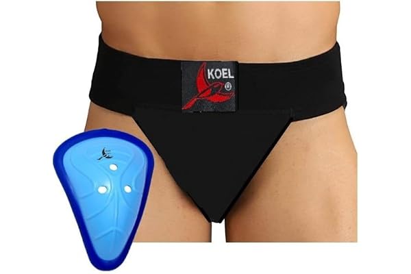 KOEL Men's Athletic Supporter Size (XL) 36inch with Protective Cup Abdomen Support AD (Men) Abdominal Guard for Groin Guard Jockstrap for Cricket, Football - Comfortable Elastic Waistband (Black)