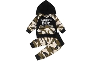 Verve Jelly Infantile bébé garçons filles pantalons ensemble camouflage à capuche hauts sweat à manches longues + pantalons longs tenues de garçon de papa vêtements d'hiver d'automne