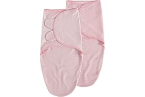 SOARWG KIDS Baby Swaddle Blanket Wraps for 0-3 Months, Oeko-tex100, Adjustable Newborn Swaddle Set for Baby Boy and Girl, Breathable Cotton Baby Essentials, 2 Pack (Soft Pink)