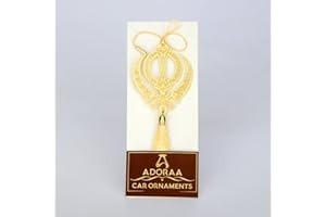 ADORAA's Sikh Punjabi Khanda Symbol - Rear View Mirror Car Hanging Ornament/Perfect Car Charm Pendant/Amulet - Accessories for Car Décor in Brass for Divine Blessings & Safety/Protection