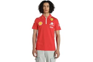 PUMA Polo d'équipe Scuderia Ferrari 2024 pour Hommes - Rouge Brûlé