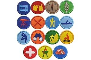 TOPPATCH Ohrong - Set di 15 toppe ricamate per bambini, per uniforme BSA, distintivi morali, emblemi rotondi