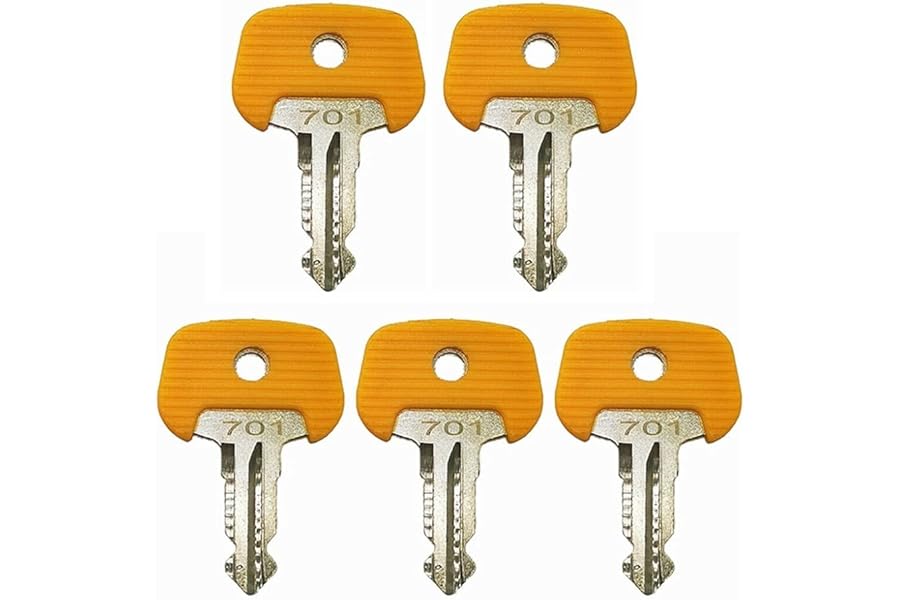 5 Pcs Replacement Ignition Keys 701 Yellow Key Fit for Jungheinrich Forklifts Ant Stacker Trucks BT Komatsu Tcm Mic 28520480
