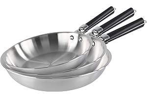 Kamberg - Coffret 3 poêles 20/24 / 28 cm - 3 manches amovibles - Acier inoxydable 18/10 Triply - Tous feux dont induction et four