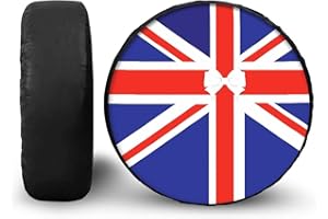 POLERO Union Jack British Flag Car Spare Tire Cover Fits for 14-19 inch Wheel Tire Case Wheel Protective Cover