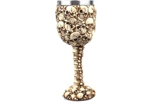 VOANZO Gobelet à vin avec tête de Mort Ossuaire de la Colonne Le Calice de vin comme décoration de Cuisine, Accessoire de Table pour Halloween