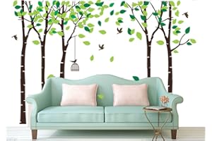 BDECOLL Grand sticker mural pour salon chambre Stickers muraux de décoration,Chambre Autocollant Mural Oiseaux Accueil Decal Mural Art Decor… (brun)