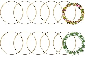 Koboko 10 Stück Metallring,10cm Metallringe zum Basteln,Dekoring, für Kranz Trockenblumen,Traumfänger Basteln,Traumfänger Ring,Blumen Reifen (Golden)