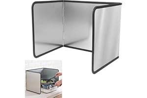 Fousenuk Protector Pared Antisalpicaduras Cocina, 3 Lados Panel Protector Salpicaduras Cocina Plegable, Protección Antisalpicaduras Pantallas, Fácil de Limpiar, para Estufas y Sartenes (39x29x30cm)