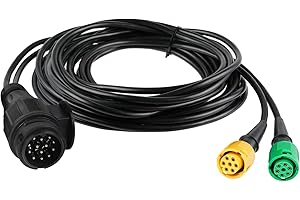 AOHEWEI Cavo Rimorchio 5 m con Spina 13 Pin e 2x Connettore 6 Pin - Fascia Cablaggio con Connettore a Baionetta per Luci Rimorchio Fari Posteriori