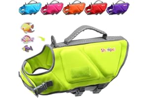 Sheripet Dog Life Jacket, Good Visibility Dog Life Vest for Swimming with Reflective Stripes and Rescue Handle, Dog Flotation Vest Suit for Small Medium and Large Dogs