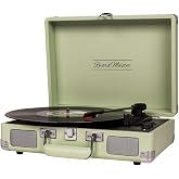 Record Master ST14012 Retro Pikap - Yeşil - Bluetooth ve Şarj &Ouml;zellikli - T&uuml;m Plakları &Ccedil;alabilme