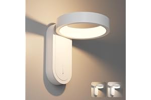 Klighten Lampa ścienna LED do wnętrz, lampa ścienna 3000K/4000K, oświetlenie wewnętrzne 330°, z przełącznikiem, do sypialni, salonu, na schody, ciepłe / naturalne światło, białe, aluminium, 5 W