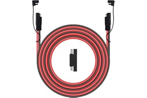 RUNCCI-YUN 12V-24V câbles connecteur SAE,câbles d'extension SAE vers SAE à 2 Broches à Connexion Rapide/déconnexion - 16AWG - SAE Prise de câble d'alimentation CC (300 cm)