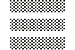 FUKAISU 3pcs Edible Cake Borders, 28x6.2cm/11x2.44 Inch Black and White Checkered Birthday Cake Wrap Border Strips Pre-Cut Rice Paper Cakes Toppers Decorations for Racing Car Theme Birthday Party