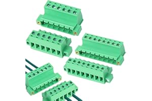 VQEOEOT Bloque de Terminales de Tornillo PCB, Conector de bloque de terminales de tornillo de montaje, juego de bloque de terminales de tornillo, verde, 6 pines, 8 pines 1 cada uno