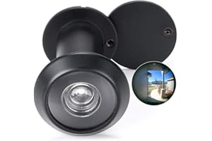 JUNXAVE Judas de porte, visionneuse de porte, Laiton massif 200-degree Judas de confidentialité rotatif avec Heavy Duty Housse pour portes de 35 à 55 mm pour maison Bureau Hôtel (Noir)