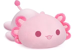 Mewaii Peluche Cuscino 13in Axolotl Mucche per Bambina Cuscino di Peluche Animali Kawaii Giocattoli Abbraccio Morbido Cuscino Cuscino Giocattolo Regalo per Ragazza 3 anni in su