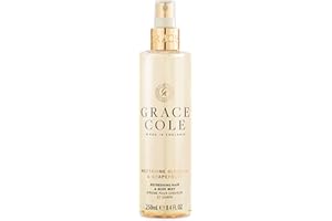 Grace Cole Women's Body Spray 250ml - Nectarine Blossom & Grapefruit Fragrance Hair & Body Mist - Refreshing, Moisturising Spray With Essential Oils - Vegan - Made In England - Recyclable Bottle