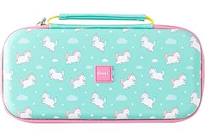 Mr Wonderful Wondee Custodia per Nintendo Switch, Switch Oled e Lite a forma di Unicorno con chiusura lampo, protezione interna per lo schermo e spazio per conservare 10 giochi