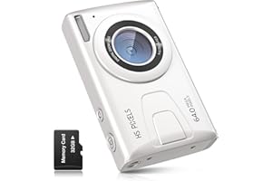 Fotocamera digitale CCN, 64MP 1080P FHD Fotocamera con schermo da 3,0", 18X Zoom Digitale Macchina fotografica compatta portatile con 32GB TF Card, Cavo USB, per adolescenti bambini adulti, Bianco