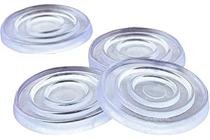 GeKLok - Lote de 50 protectores de mesa de cristal, almohadillas de goma y discos de plástico para mesa de cristal, parachoques adhesivos redondos transparentes